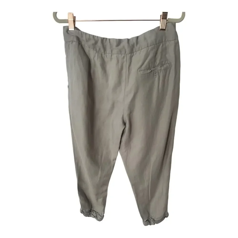 Aritzia Wilfred Allant Pants Cropped Crepe Trousers Casual Summer Boho Sz 4